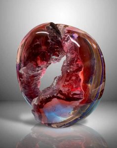 MESSAGE,kiln cast, cut and polished glass,24x24x9cm,2026